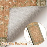 Tangsoo Small 2x3 Washable Entryway Rug,Vintage Terracotta Rug Non Slip