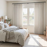 Natural Pinch Pleated Curtains 84 Inch Length 2 Panels for Living Room Bedroom Linen Textured Semi Sheer Privacy Window Curtain Boho Neutral Back Tab Pinch Pleat Drape with Hooks Rings 84 Inches Long