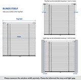 LazBlinds No Drill Cordless Aluminum Mini Blinds, 34'' W x 36'' H, White | No Drill Blinds, Horizontal Mini Blinds, Blinds for Indoor Windows