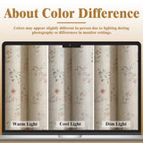 Farmhouse Floral Curtains 96 Inches Long 100% Blackout Living Room Drapes, Linen Blend Bohemian Window Curtain Panels with Tassel Bedroom 2 Panels Thermal Insulated Room Darkening