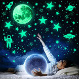 1078 PCS Glow in The Dark Stars for Ceiling Planets Galaxy Space Nursery Wall Stickers Rocket Astronaut Kids Boys Room Decorations Bedroom