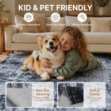 10x12 Area Rugs Washable Modern Abstract Living Room Bedroom Rug