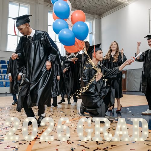 Graduation Decorations 2026 Deals-8 LED Long Marquee Light Up Letters 'Grad 2026' - Graduation Party Decor for Kindergarten Preschool High School College Graduation
