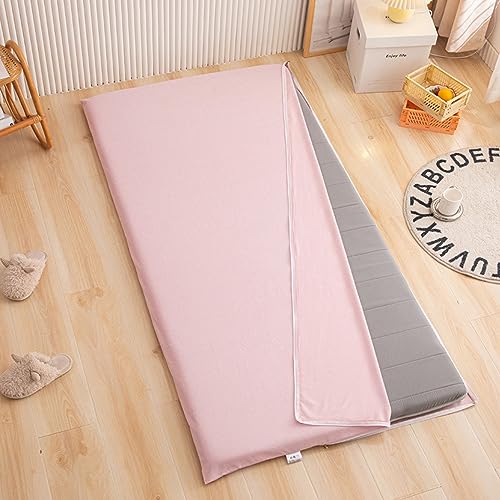 Pink,80x190cm/31x75,Traditional Japanese Futon Cover Shikibuton Floor Futon Mattress Soft Skin-Friendly Protective Cover with Zipper Dust Cover Machine Wash Up to 3-8cm Deep