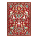 Christmas Rug 5x7 Area Rugs for Living Room Bedroom, Red