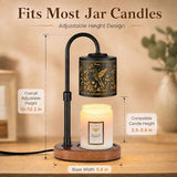 Dimmable Candle Warmer Lamp with Timer Adjustable Height for Scented Jar Candles Electric Candle Wax Melt Warmer for Home Decor Christmas Birthday Gifts for Women Mom(Hummingbird)