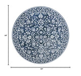 Vintage Washable Round Rug 5ft Circle Rug for Living Room,Entryway