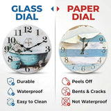 Bathroom Wall Clock,Rustic Style Waterproof Glass Shower Clock Wall Clock for Bathroom Pool Decor (8 Inch,Blue)