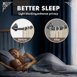 Curtain Rods, No Rust Adjustable Blackout Drapery Rods, 5/8 Inch Diameter Wrap Around Curtain Pole for Windows, Ideal for Bedroom, Outdoor (28-48 Inch, 2 Pack, Black)