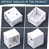 6 Pieces 1 Inch Blind Brackets White Profile Box Mounting Window Blinds Headrail Bracket, White