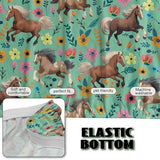 Horse Flower Easy-Going Stretch Futon Slipcover Armless Futon Bed Cover Furniture Protector Without Armrests with Elastic Bottom for Kids