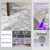 Grey Floral Area Rug 4x6 for Bedroom Dining Room