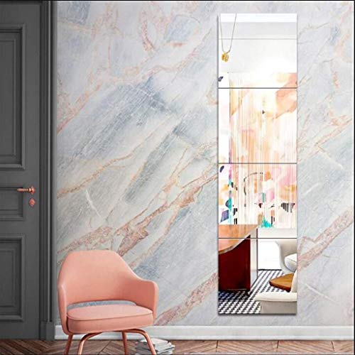 Full-Length Mirror Wall Hanging Mirror Dual-use Fitting Mirror DIY Stitching Paste European-Style Long Mirror Floor Mirror 4 Pack Set 11.8inX11.8in AN1021 910