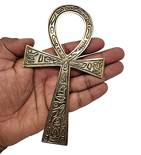 Solid Brass Ankh 6.25" ~ Perfect for your Altar, Wall Décor, Gift Giving, Ritual needs. Made of 100% yellow brass quality product by New Age Imports, Inc.® (Brass Ankh 6.5")