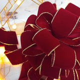 Red Wine Velvet Christmas Tree Topper Bow 11" with 4 Ribbon Streamers x 3 Yards Long Each for Holidy Elegant Fancy Home Décor Indoor
