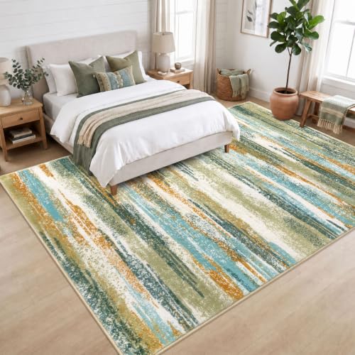 Modern Abstract 9x12 Area Rugs for Living Room Non Slip Bedroom Rug
