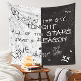 LWZAYS Rapper Wall Tapestry Lil Peep Tapestries Juice Wrld Black and White Star Tapestry for Bedroom Dorm Hip Hop Home Decorations Wall Hanging 60'' X 50''