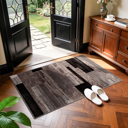 2x3 Washable Entryway Rug,Non-Slip Indoor Door Mat(2x3,Chocolate)
