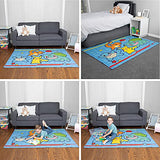 Pokémon Kids Room Blue Non Slip Area Rug, 69 in x 52 in, (Officially Licensed Product) by Franco