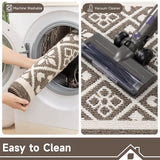 Indoor Door Mat 3x5ft Absorbent Dog Mats for Muddy Paws,Machine Washable Small Living Room Area Rug with Non-Slip Rubber Backing Low-Profile Inside Carpet for Hallway,Entryway,Kitchen(Brown)