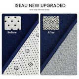 ISEAU 2x4 Runner Rug for Hallway, Soft Memory Foam Carpet with Upgraded Non-Slip Silicone-Grip Bottom, Machine Washable Shaggy Indoor Rug for Kitchen Bedside Dining Room, Navy Blue
