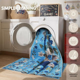 Blue Floral Area Rug 4x6 for Bedroom Dining Room