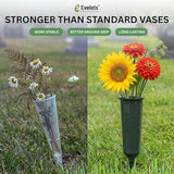 Evelots Cemetery Flower Vase with Sturdy Spikes/Stakes 2 Pack Outdoor Artificial or Fresh Flower Holder Grave Decoration