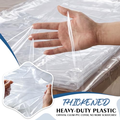 TAOCOCO Clear Dining Chair Covers, Heavy Duty Plastic Chair Covers, 4 Pack Waterproof Seat Cover for Protection Against Cat & Dog Clawing, Stain & Dust Protector, Easy Clean