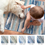 Lansny Abstract Runner Rug 2x6, Blue Washable Hallway Runner Rug Non-Slip, Soft Printed Kitchen Runner, Thin Faux Wool Runners for Hallways, Modern Floor Carpet for Entryway Bedroom Hall Indoor