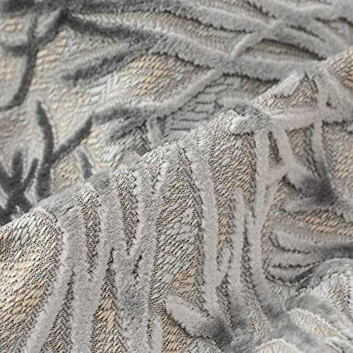 Yangest Grey Throw Pillow Cover Velvet Cushion Cover Branches Rectangular Pillowcase for Sofa Couch Bedroom Living Room, 12x20 Inch