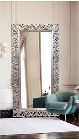Bedroom, Living Room, Dressing Room, Light Luxury American Classical Frame Wall with Full-Length Mirror, Vertical Floor Standing Full-Length Mirror 100 * 200