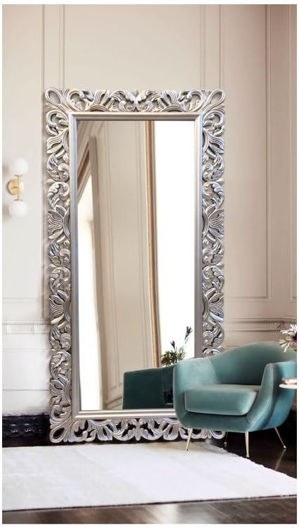 Bedroom, Living Room, Dressing Room, Light Luxury American Classical Frame Wall with Full-Length Mirror, Vertical Floor Standing Full-Length Mirror 80 * 180