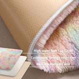 Washable 4x6 Rainbow Fluffy Shaggy Area Rugs, Kawaii Princess Soft Plush Carpet for Girls Bedroom Kids Playroom, Cute Colorful Fuzzy Rug for Nursery Dorm Baby Toddler Teenage