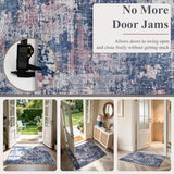 Sasttie 2x8 Runner Rug, Modern Abstract Hallway Carpet, Pink & Blue