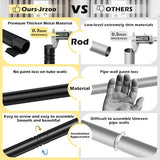 Wrap Around Blackout Curtain Rod 30-45 Inch (2.5-3.75 Ft), 5/8" Adjustable Curved Window Rod for Room Darkening, Modern Single Drapery Rod for Bedroom Windows, Matte Black