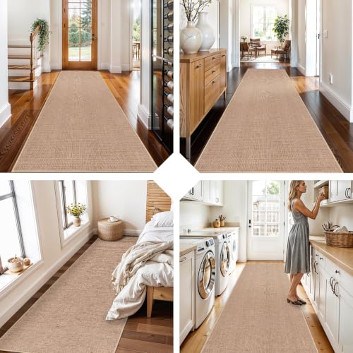 3x10 Runner Rug Hallways Washable: Non Slip Kitchen Extra Long Jute Runners