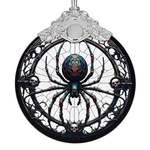 2026 Ornaments for Christmas Tree, Zmoicky Stained Glass Hanging Ornament, Christmas Ornaments Clearance, Gift Exchange Ornament, Bauble Present - Spider