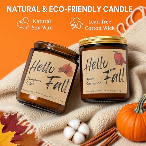 Fall Candles, Fall Decorations for Home, Candle Set Gifts for Women