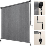 Artpuch Patio Shades Roll Up Outdoor Roller Shade (7'Wx8'H), Cordless Exterior Roller Blinds Cloth for Porch Pergola Gazebo, Gray