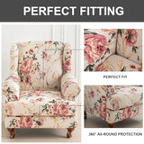 Eco-Ancheng Chair Covers Wingback Chair Slipcover 2-Piece Stretch Wing Chair Slipcovers Wingback Armchair Covers for Wingback Chairs with Elastic Bottom Non-Slip Furniture Protector for Living Room,38
