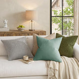 a moment Pack of 2 Decorative Chenille Throw Pillow Covers with Twill Cushion Covers for Sofa Living Room Couch Bed 20x12 Inch Teal