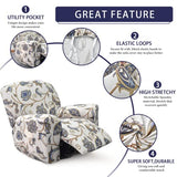 Iauddy Recliner Slipcover-Stretch Soft Slip Reclining Chair Slipcovers 4 -Pieces Furniture Protector for Recliner with Pocket Fitted Sofa Couch Cover Lazy Boy Chair Cover