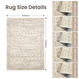 Rugland 8x10 Area Rugs - Stain Resistant Washable Rugs 8x10, Anti Slip Large Rugs for Living Room, Vintage Tribal Bedroom Area Rugs(8'x10', Distressed Beige)