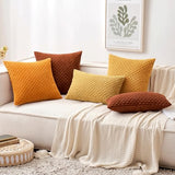 MIULEE Lumbar Decorative Throw Pillow Covers 12x20 Gold Textured Corduroy