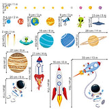decalmile Outer Space Wall Decals Rocket Planets Astronaut Wall Stickers Baby Nursery Boys Bedroom Playroom Wall Decor