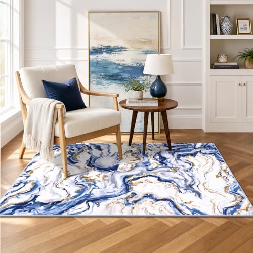 3x5 Washable Modern Abstract Area Rug Non-Slip Entryway Rug