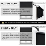 AOSKY Cordless Roller Shades Blackout Blinds for Windows Room Darkening Rolled Up Shades with Spring System, UV Protection Window Shades Door Blinds for Home and Office (23" W x 72" H, Black)