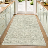 FMFUNCTEX 4x5 Washable Green Neutral Oriental Distressed Entryway Area Rug