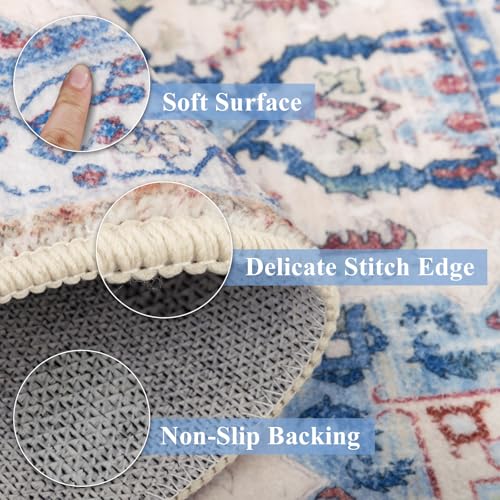 Washable Kitchen Runner Rugs Set of 3 with Non Slip Rubber Backing