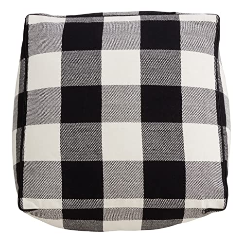 SARO LIFESTYLE Buffalo Plaid Pouf